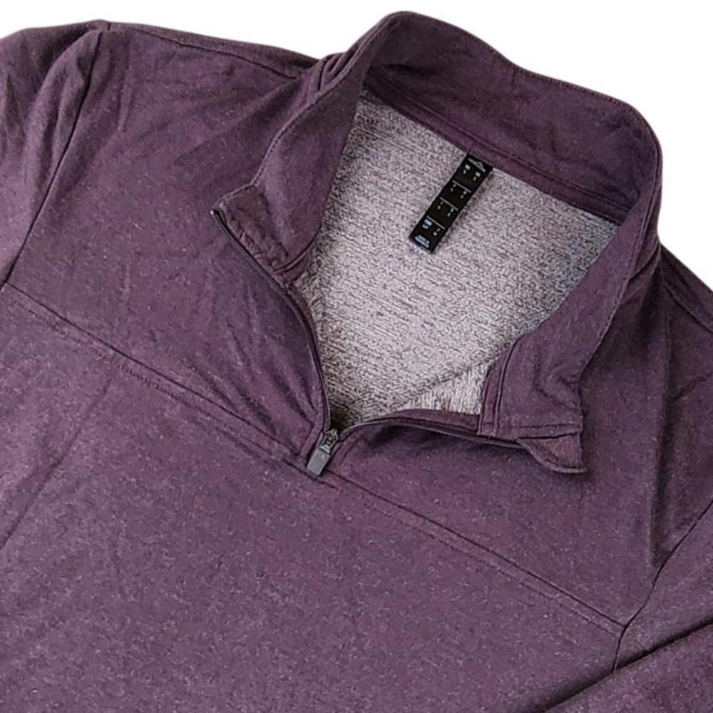 Adidas Mens  Quarter Zip Pullover Small Purple Heathered Lightweight Size S